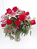 Premium Dozen Rose Vase